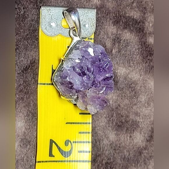 Purple Amethyst Cluster Pendant - Picture 6 of 11